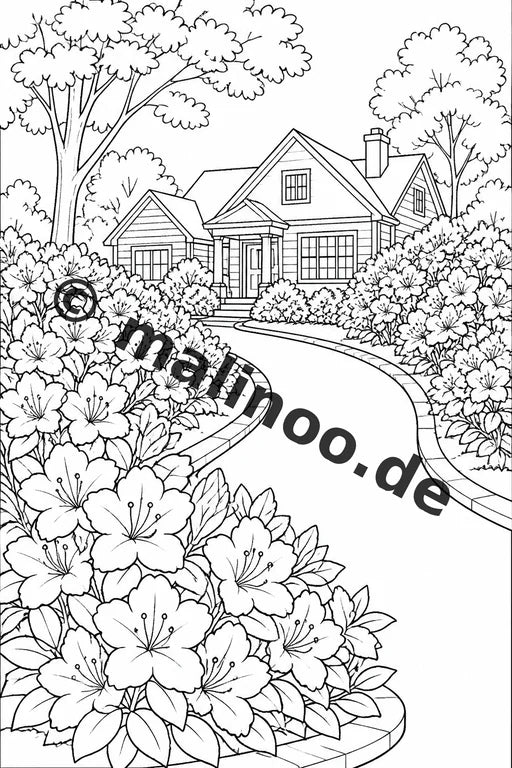 Blumen Malbuch 20 Ausmalbilder gedruckt, ungebunden – Vorschaubild 5