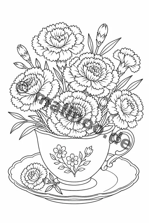 Blumen Malbuch 20 Ausmalbilder gedruckt+lose – Vorschaubild 5