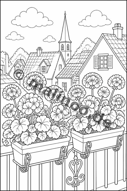 Blumen Malbuch 20 Ausmalbilder gedruckt+lose – Vorschaubild 6