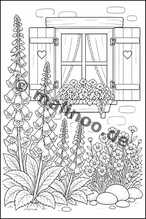 Blumen Malbuch 20 Ausmalbilder gedruckt+lose – Vorschaubild 7
