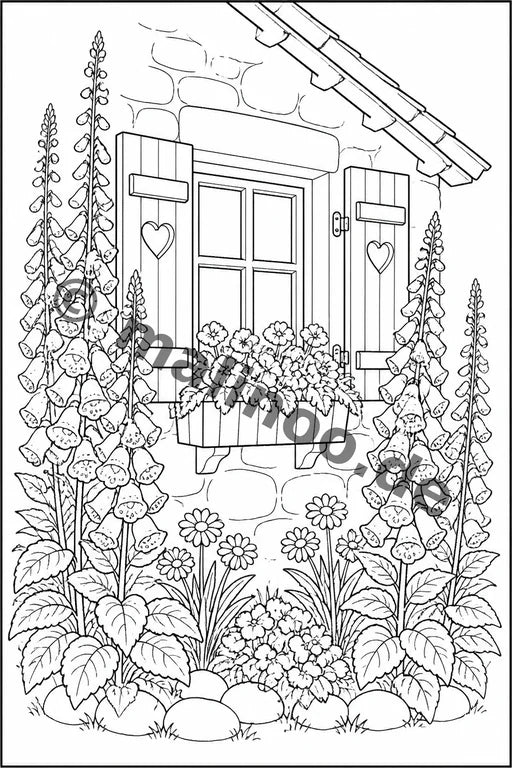 Blumen Malbuch 20 Ausmalbilder gedruckt+lose – Vorschaubild 7