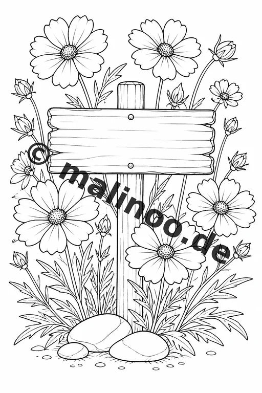Blumen Malbuch 20 Ausmalbilder gedruckt, ungebunden – Vorschaubild 8