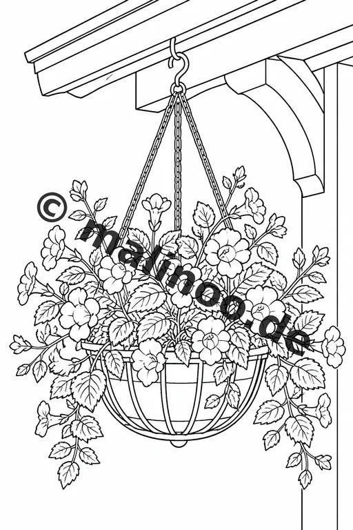 Blumen Malbuch 20 Ausmalbilder gedruckt, ungebunden – Vorschaubild 9