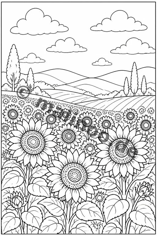 Blumen Malbuch 50 Ausmalbilder PDF Download – Vorschaubild 1