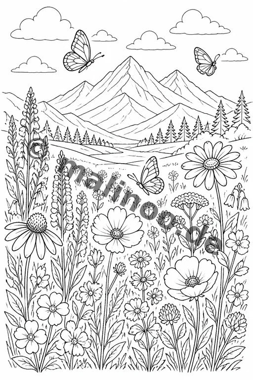 Blumen Malbuch 50 Ausmalbilder PDF Download – Vorschaubild 2