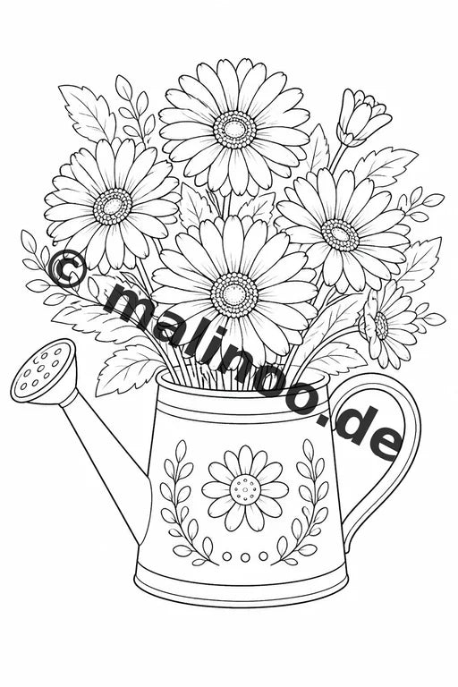 Blumen Malbuch 50 Ausmalbilder gedruckt+gebunden – Vorschaubild 10