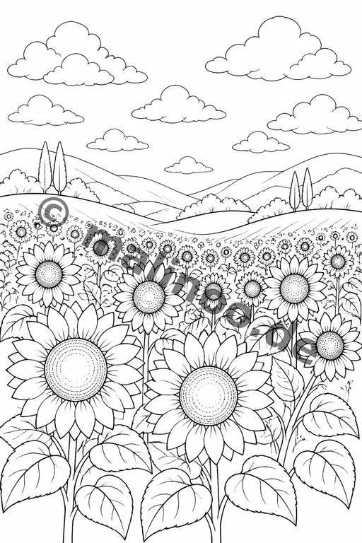 Blumen Malbuch 50 Ausmalbilder gedruckt+gebunden – Vorschaubild 1