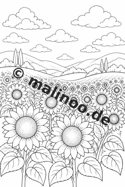 Blumen Malbuch 50 Ausmalbilder gedruckt+gebunden – Vorschaubild 1