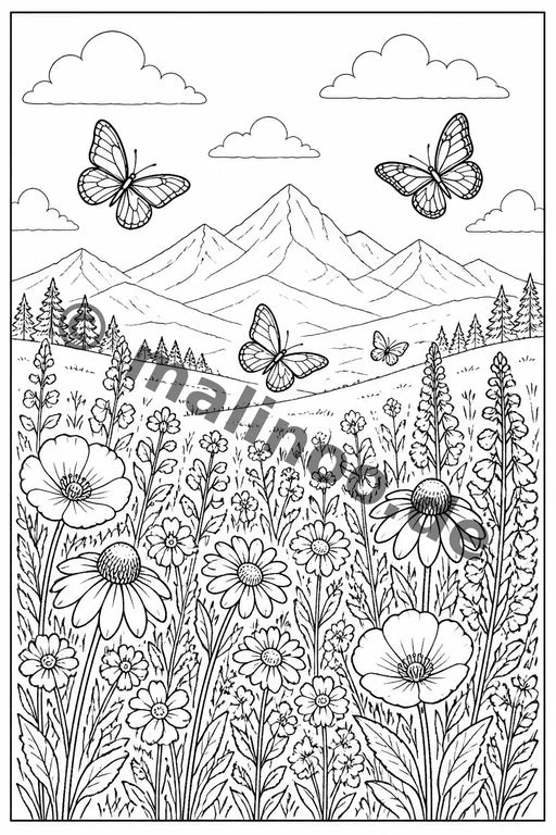 Blumen Malbuch 50 Ausmalbilder gedruckt+gebunden – Vorschaubild 2