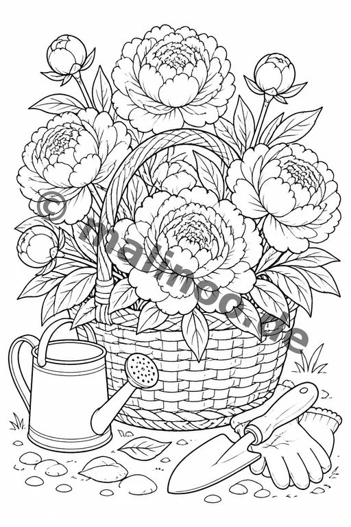 Blumen Malbuch 50 Ausmalbilder gedruckt+gebunden – Vorschaubild 3