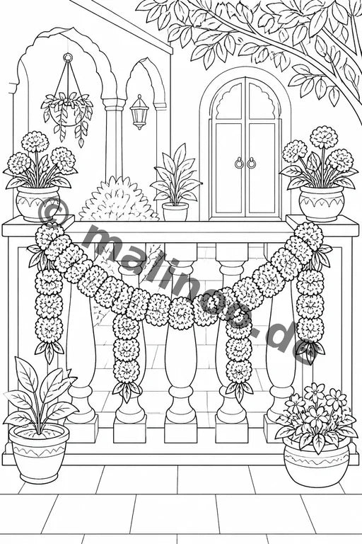 Blumen Malbuch 50 Ausmalbilder gedruckt+gebunden – Vorschaubild 4