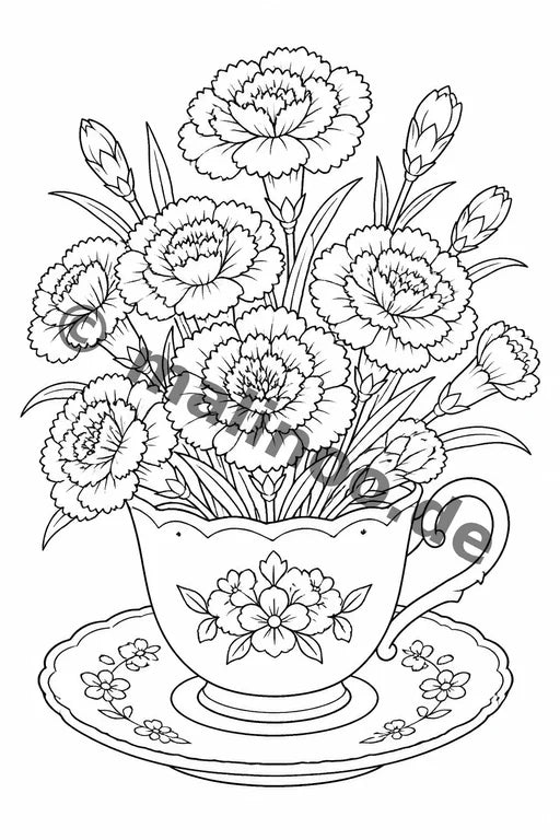 Blumen Malbuch 50 Ausmalbilder gedruckt+gebunden – Vorschaubild 5
