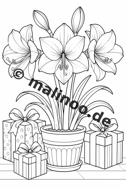 Blumen Malbuch 50 Ausmalbilder gedruckt+gebunden – Vorschaubild 7