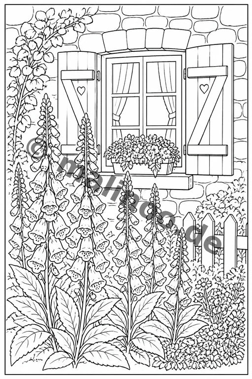 Blumen Malbuch 50 Ausmalbilder gedruckt+gebunden – Vorschaubild 7