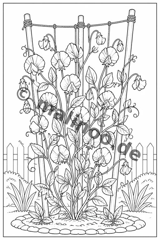 Blumen Malbuch 50 Ausmalbilder gedruckt+gebunden – Vorschaubild 8