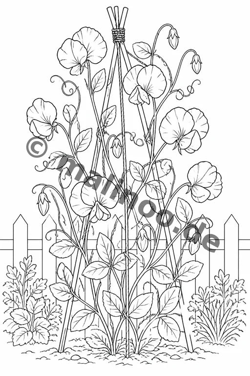 Blumen Malbuch 50 Ausmalbilder gedruckt+gebunden – Vorschaubild 8