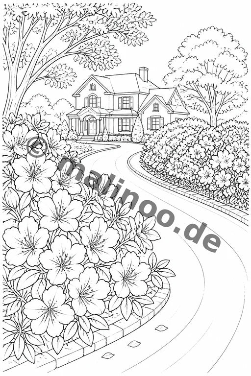 Blumen Malbuch 50 Ausmalbilder gedruckt+gebunden – Vorschaubild 9
