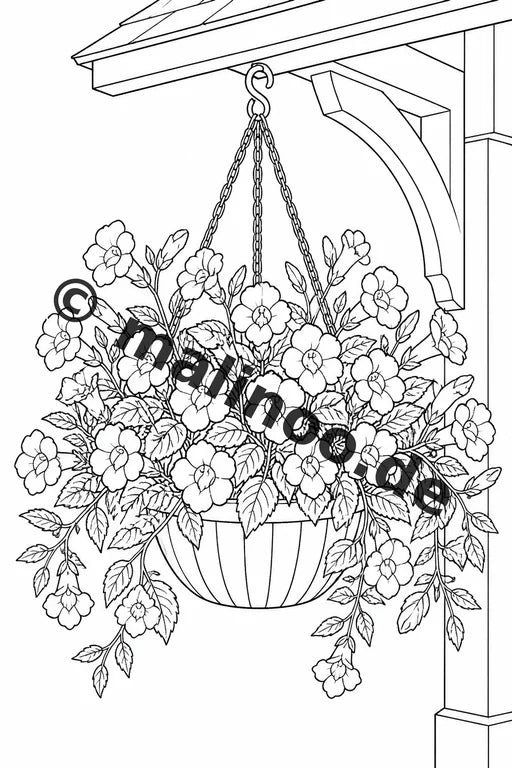 Blumen Malbuch 50 Ausmalbilder gedruckt+gebunden – Vorschaubild 9