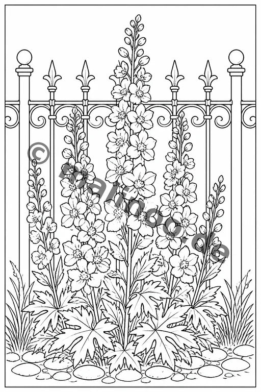 Blumen Malbuch 50 Ausmalbilder gedruckt+lose – Vorschaubild 10
