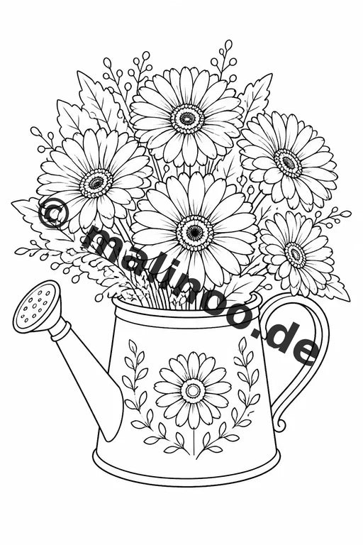 Blumen Malbuch 50 Ausmalbilder gedruckt, ungebunden – Vorschaubild 10