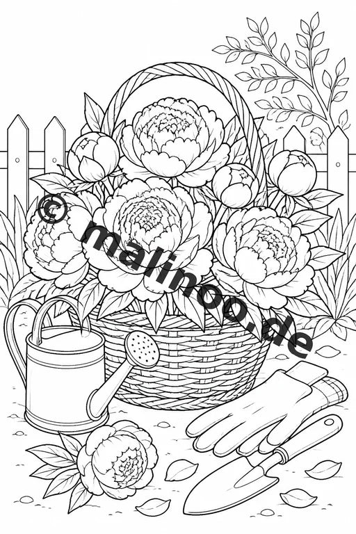 Blumen Malbuch 50 Ausmalbilder gedruckt, ungebunden – Vorschaubild 2