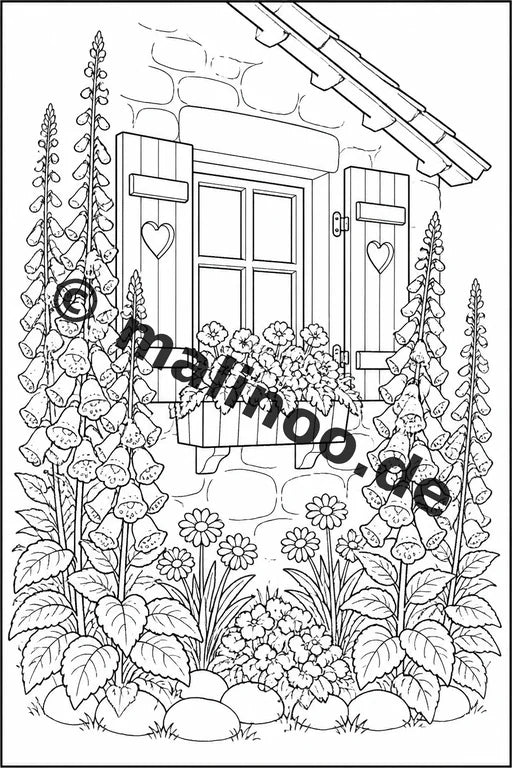 Blumen Malbuch 50 Ausmalbilder gedruckt, ungebunden – Vorschaubild 4