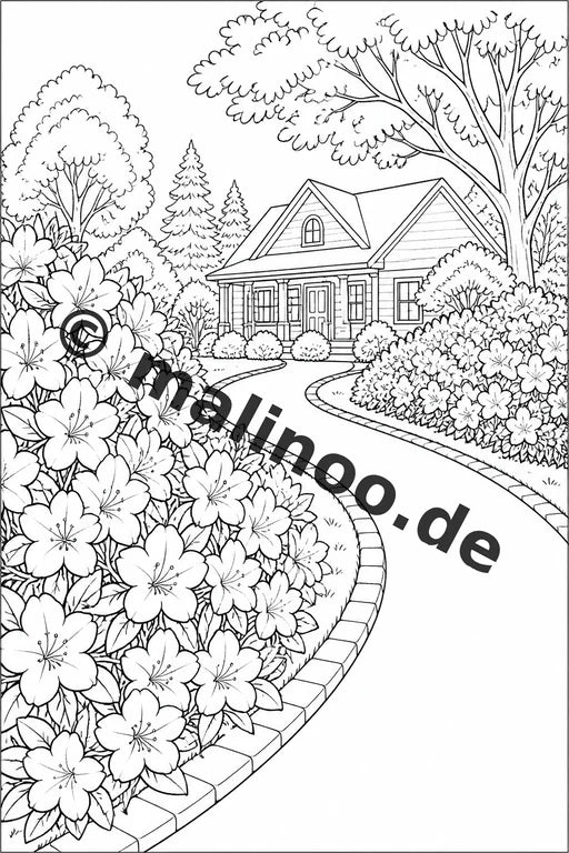 Blumen Malbuch 50 Ausmalbilder gedruckt, ungebunden – Vorschaubild 5