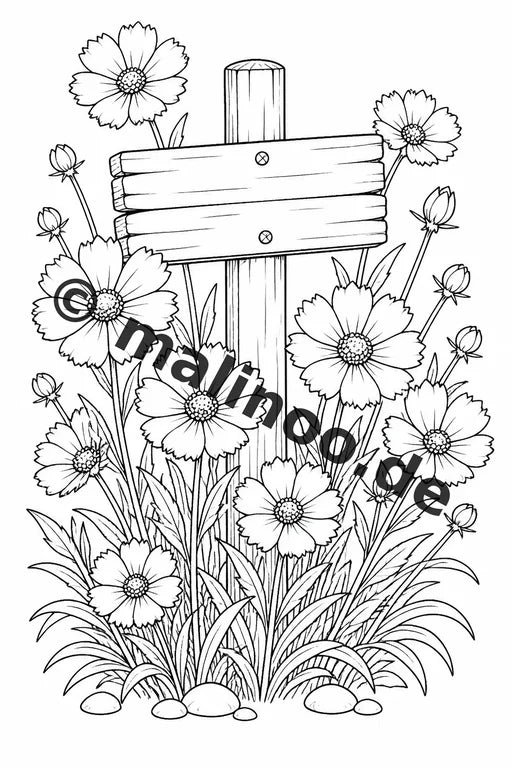 Blumen Malbuch 50 Ausmalbilder gedruckt, ungebunden – Vorschaubild 8