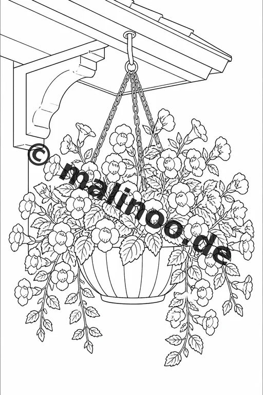 Blumen Malbuch 50 Ausmalbilder gedruckt, ungebunden – Vorschaubild 9