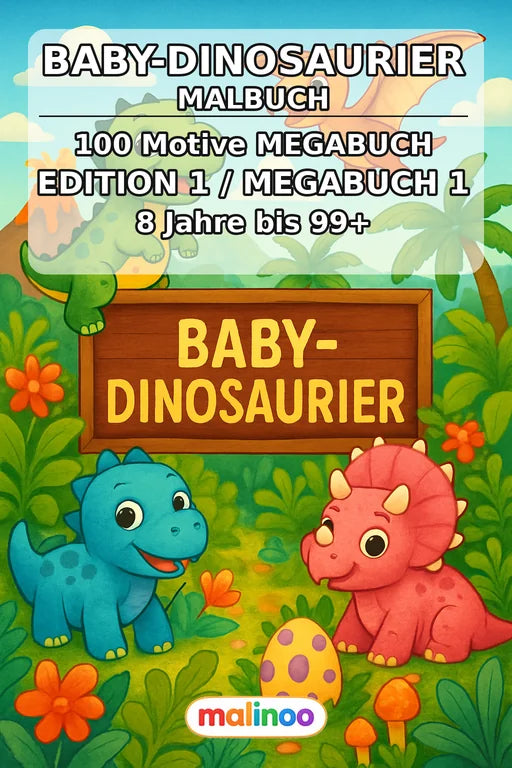Dino-Babys Malbuch 100 Ausmalbilder PDF Download – Cover