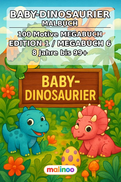 Dino-Babys Malbuch 100 Ausmalbilder PDF Download – Cover