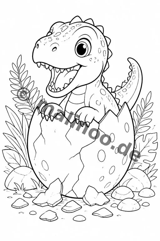 Dino-Babys Malbuch 100 Ausmalbilder PDF Download – Vorschaubild 1