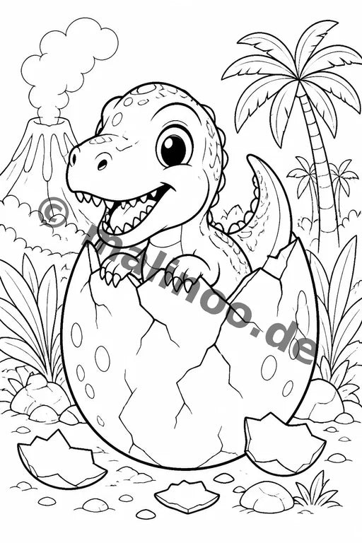 Dino-Babys Malbuch 100 Ausmalbilder PDF Download – Vorschaubild 1
