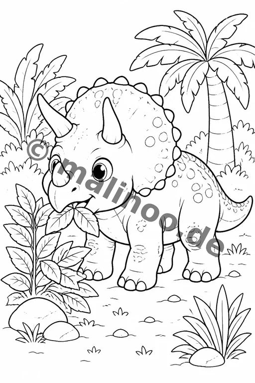Dino-Babys Malbuch 100 Ausmalbilder gedruckt+gebunden – Vorschaubild 3