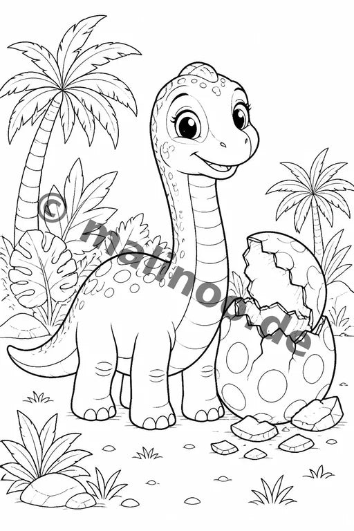 Dino-Babys Malbuch 100 Ausmalbilder gedruckt+lose – Vorschaubild 8