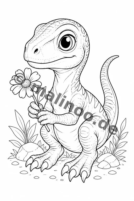 Dino-Babys Malbuch 100 Ausmalbilder gedruckt+lose – Vorschaubild 9