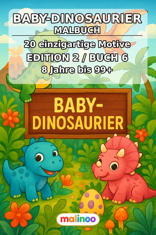 Dino-Babys Malbuch 20 Ausmalbilder PDF Download – Cover