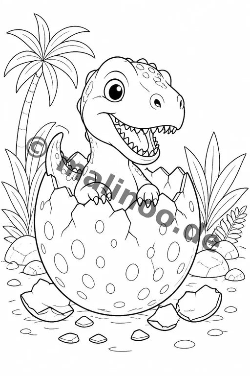 Dino-Babys Malbuch 20 Ausmalbilder PDF Download – Vorschaubild 1