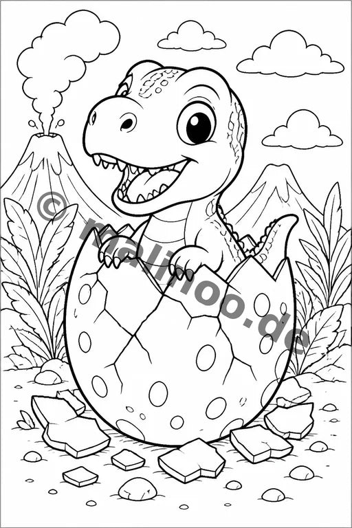 Dino-Babys Malbuch 20 Ausmalbilder PDF Download – Vorschaubild 1