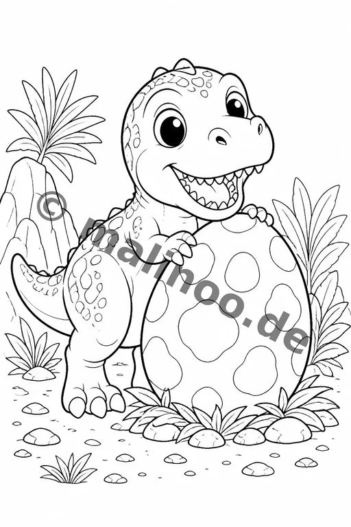 Dino-Babys Malbuch 20 Ausmalbilder PDF Download – Vorschaubild 2