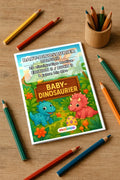 Dino-Babys Malbuch 20 Ausmalbilder gedruckt+gebunden – Mockup-Ansicht