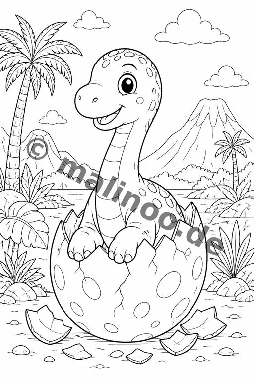 Dino-Babys Malbuch 20 Ausmalbilder gedruckt+gebunden – Vorschaubild 8