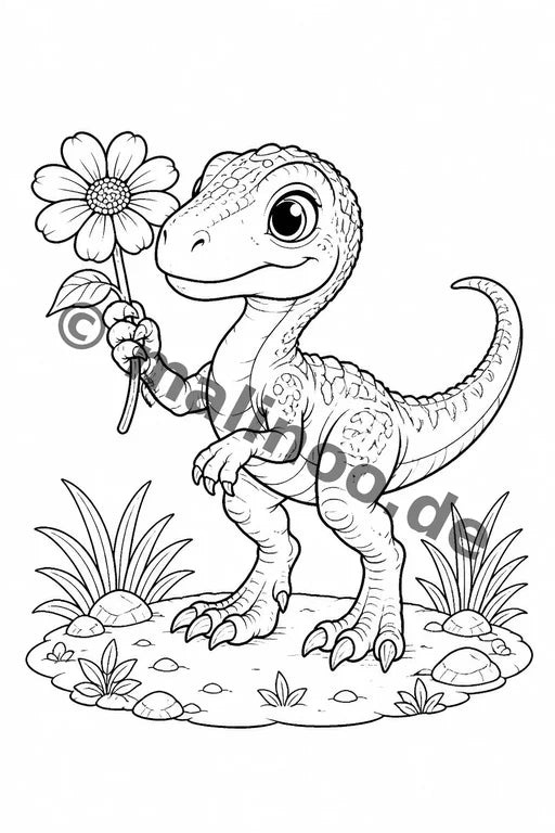 Dino-Babys Malbuch 20 Ausmalbilder gedruckt+gebunden – Vorschaubild 9