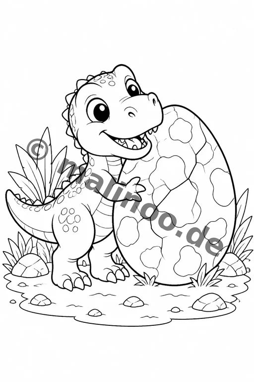 Dino-Babys Malbuch 20 Ausmalbilder gedruckt+lose – Vorschaubild 2