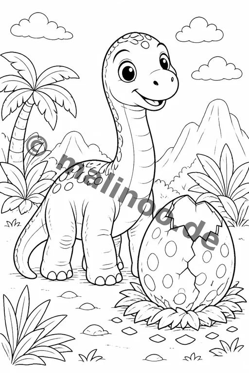 Dino-Babys Malbuch 20 Ausmalbilder gedruckt+lose – Vorschaubild 8