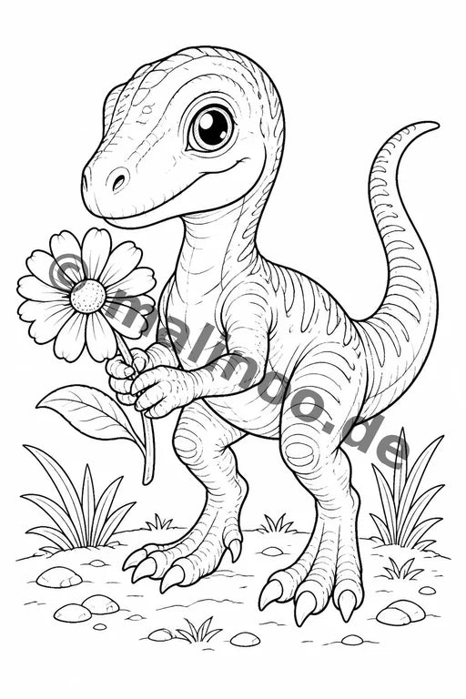 Dino-Babys Malbuch 20 Ausmalbilder gedruckt+lose – Vorschaubild 9