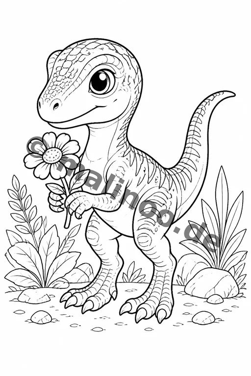 Dino-Babys Malbuch 50 Ausmalbilder gedruckt+gebunden – Vorschaubild 9