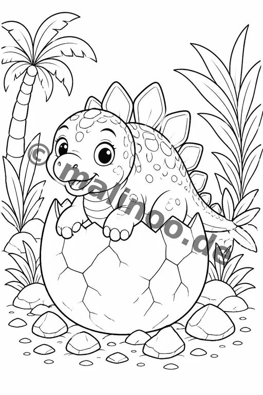 Dino-Babys Malbuch 50 Ausmalbilder gedruckt+lose – Vorschaubild 6