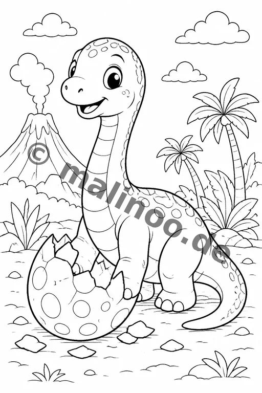 Dino-Babys Malbuch 50 Ausmalbilder gedruckt+lose – Vorschaubild 8