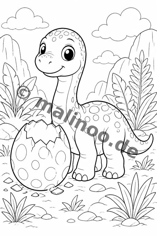 Dino-Babys Malbuch 50 Ausmalbilder gedruckt+lose – Vorschaubild 8